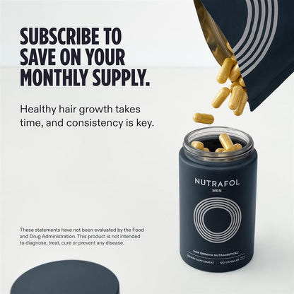 Nutrafol Men Hair Growth Supplements, Ages 18-49, 1-Month Bottle